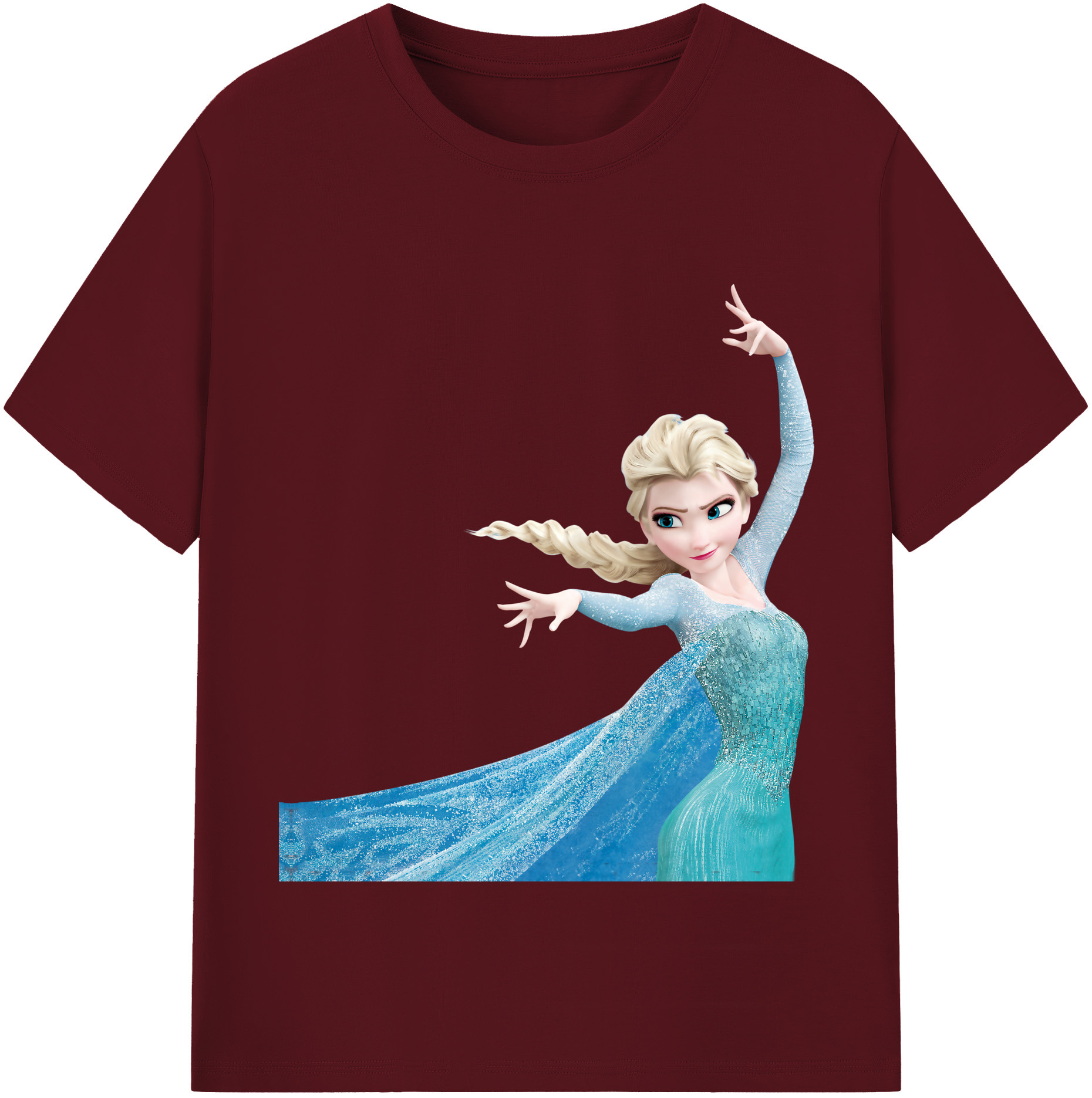 （画像用） アナと雪の女王 アンナ エルサ Frozen Anna Elsa 綿100％半袖Tシャツ（フロントプリント）